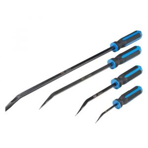 KRAFTPLUS K.915-0401 Jeu de leviers d'effort avec t&ecirc;te de frappe en m&eacute;tal - lame carr&eacute;e coud&eacute;e - m&eacute;canique - 4 pcs