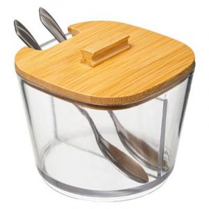 Image de Sucrier & 2 Cuill&egrave;res Lizo 10cm Transparent