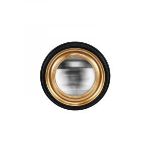 Emde Miroir convexe rond noir halo doré 23,5cm