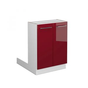 Lot de cuisine Fame-Line, Rouge bordeaux Haute brillance, 60 cm sans plan de travail Vicco