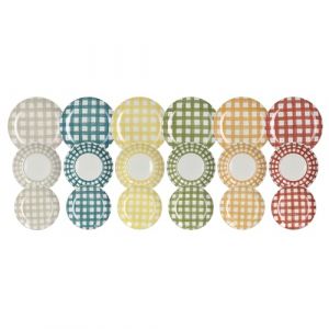 Tognana Caledonia, service de vaisselle 18 pièces pour 6 personnes, en porcelaine, multicolore