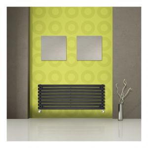 Hudson Reed Radiateur Design Horizontal Noir Vitality 47,2 cm x 160 cm x 5,6 cm 1065 Watts