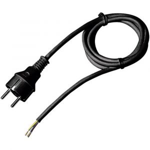 Goobay C&acirc;ble de raccordement 6726 [ Prise m&acirc;le + contact de protection - c&acirc;ble, extr&eacute;mit&eacute;s ouvertes] noir 1.50 m