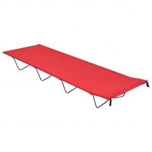 VidaXL Lit de camping 180x60x19 cm Tissu Oxford et acier Rouge