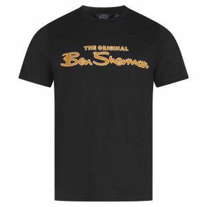 Ben Sherman Flocked Logo Hommes T-shirt 0076268N-NOIR