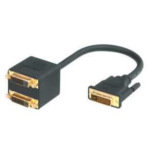 MCL Samar CG-227 - Adaptateur en câble DVI-I mâle / 2 x DVI-I femelle 20cm