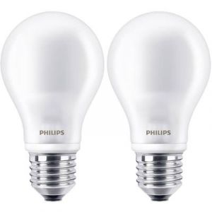 Image de Philips Ampoule LED Standard Culot E27 - Lot de 2 Ampoules - 7W consommés - Équivalence Incandescence 60W