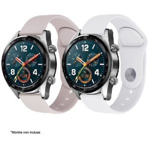 Ibroz Bracelet Samsung/Huawei SoftTouch blanc 22mm