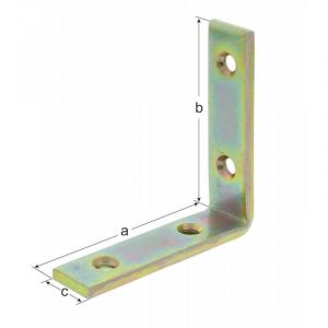 Alberts 333157 Équerre de poutre | étroite | électro-galvanisé, passivé à couche épaisse | 120 x 120 x 20 mm