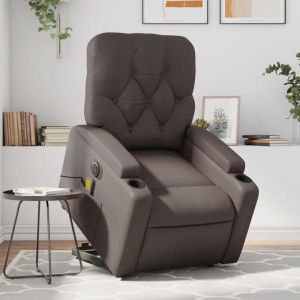 VidaXL Fauteuil Inclinable de Massage &Eacute;lectrique, Chaise de Relaxation avec Dossier et Repose-pied R&eacute;glables, Si&egrave;ge de Salon 3204795