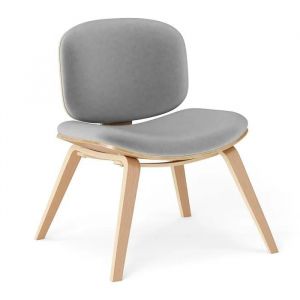 Costway Chaise En Bois De Salle &Agrave; Manger 65 X 60 X 76 Cm - Dossier Incurv&eacute; - Sans Accoudoirs Gris