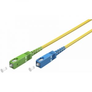 Goobay Câble à Fibre Optique (ftth), Singlemode (OS2) Yellow, Jaune (Simplex), 15 m - fibre optique, Connecteur sc-apc (8°) > Connecteur sc (upc), gaine de