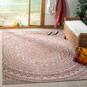 Safavieh Kalene Grand Tapis de Salon rectangulaire pour Une Utilisation en int&eacute;rieur, Polypropyl&egrave;ne, Beige Clair/Terracotta, 200 X 300 cm