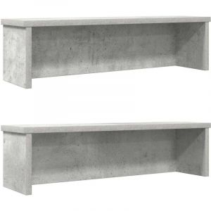 VidaXL Tagères de cuisine empilables 2 pcs gris béton 50x15x16 cm