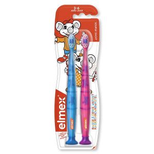 Elmex Brosse à dents souple enfant 3 à 6 ans lot de 2