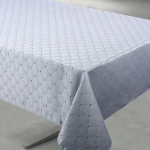 Home maison Homemaison - Nappe Rectangulaire Ext&eacute;rieure Esprit Bord de Mer - Polyester Enduit - Anti-Taches et Imperm&eacute;able - Id&eacute;ale pour Jardin et Cuisine - 145 x 240 cm - Gris Clair