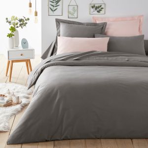 Housse de couette unie en coton, Scenario Gris Anthracite Taille 200X200 cm;240X220 cm;260X240 cm;140X200 cm;160X210 cm;150x200 cm