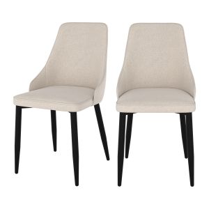 Rendez Vous Déco Chaise Pipo en tissu beige (lot de 2) - Beige