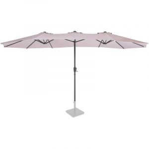 VONROC Premium Parasol Iseo - 460x270cm - Parasol double - Durable - Toile résistante aux UV - Beige - Housse de protection incluse