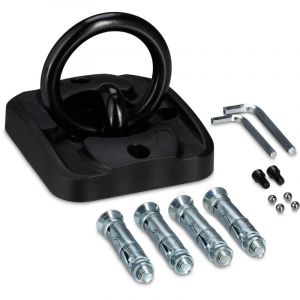 Relaxdays Ancrage Mural et au Sol, antivol pour v&eacute;lo, Moto, Anse de 14 mm, Acier et Plastique, Noir