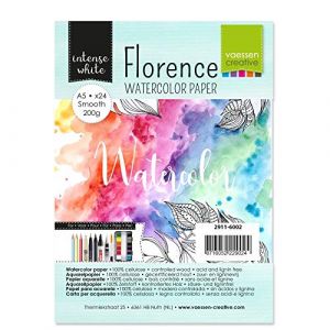 Image de Vaessen Creative Bloc de papier aquarelle Florence White A5 200 gr de (100pcs)