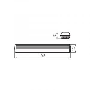 Kanlux Support étanche IP65 pour 2 tubes T8 longueur 1265mm Gris