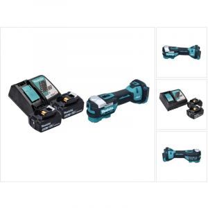 Makita DTM52RT D&eacute;coupeur-ponceur multifonction sans fil 18V Starlock Max Brushless + 2x Batteries 5,0 Ah + Chargeur
