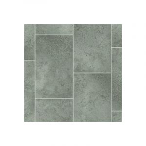 D&eacute;coweb Sol Vinyle Style - Imitation Carrelage gris - 2 x 8m