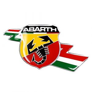 Abarth Autocollant 3D Officiel Écusson Foudre, 50 mm