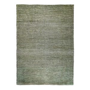 Thedecofactory Tapis artisanal en jute et coton chenille vert rouill&eacute; 120x170