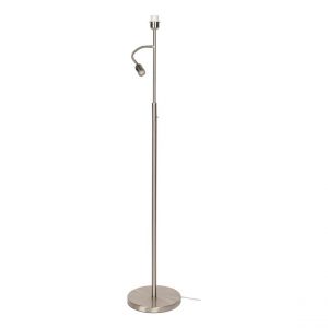 Pied de lampadaire 1xE27 Max.60W 1xLED Intégrée 150lm 3000K 3W Métal Satiné