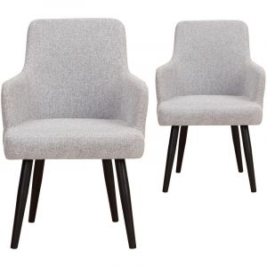 Image de MENZZO Lot de 2 Fauteuils Neiva Tissu Gris Clair