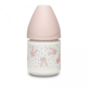 Image de Suavinex Biberon en verre hygge baby lapin 120 ml rose