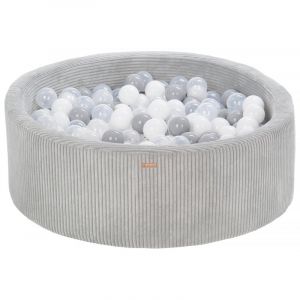 Piscine à balles 300 balles 90 cm transparent, gris