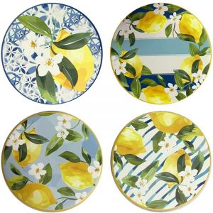 Signes Grimalt Dessous de Plat en C&eacute;ramique Design Citron, Set de 4 unit&eacute;s pour D&eacute;coration de Table et Cadeaux Originals