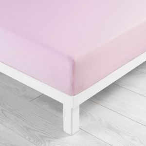 Image de Drap housse 2 personnes 160 x 200 cm jersey uni jersy Rose Clair