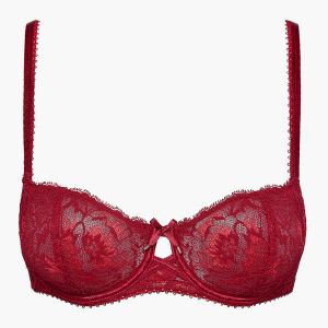 Aubade Corbeille, AUBE AMOUREUSE QA14 Demi Bra, 90C, Rouge Amour