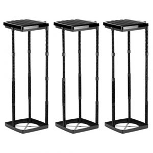 Grizzly Lot de 3 Porte-Sac Poubelle - hauteurs différentes à Monter Support Sac Poubelle jusqu'à 120 L - Montage Rapide Taille Ajustable avec Couvercle Démontable Montable - Noir