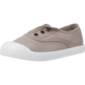 Victoria 106627-KIDS Tennis 1915 Anglaise Toile TEINT&Eacute;E Coton Teint, &Eacute;COLOGIQUE ET 30% RECYCL&Eacute; avec Une Partie Centrale &Eacute;LASTIQUE sans Lacets Plateau Mixte Enfant Beige 19