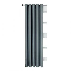 WOLTU 1 pièce Rideau occultant à œillets pour fenêtre Porte Thermique Isolant.135x225cm.Gris Ardoise