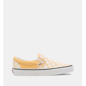 Vans Chaussures Checkerboard Classic Slip-on ((checkerboard) Flax/true White) Femme Jaune, Taille 38