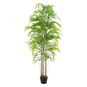 Bambou Artificiel 180 cm Décoratif, Plante Verte Grande avec Tronc en Bois Véritable, Fausse Plante en Pot, Déco Aspect Naturel, Arbre pour