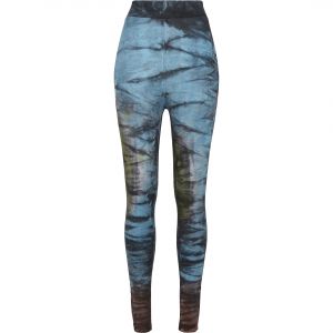 Urban classics Legging Taille Haute pour Femme en Coton Tie Dye, Noir, XS