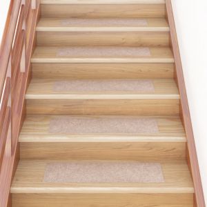 VidaXL Tapis d'escalier autocollants Rectangulaire 15 pcs 76x20 cm - Brun