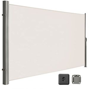 Sotre Latéral, Cadre en Aluminium Massif, 160 x 400 cm(H x l), Brise-Vue Rétractable, Auvent Latéral, Pare-Soleil, Protection d'Intimité, Protection