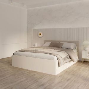 Lit Panama 140x190 + coffre - Sommier inclus Cachemire