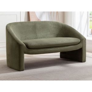 Vente-unique - Canap&eacute; 2 places en tissu vert ossana