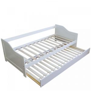 Lit simple avec gigogne - couleur blanc