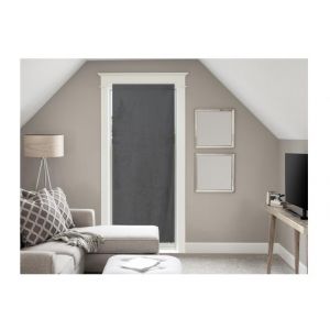 Soleil d'Ocre Voile pour porte fenêtre en coton 90x200 cm PANAMA Anthracite