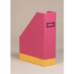 Rhodia 318932C - Porte magazine rama, dos de 10, finition simili cuir, coloris framboise